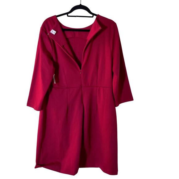 Old Navy Ponte-Knit 3/4-Sleeve Sheath Dress XL in Solid Red Fall Career Wear - Picture 4 of 6